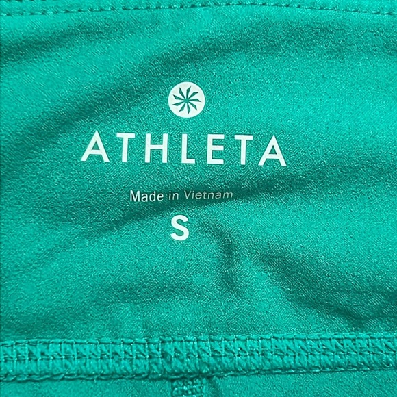 Athleta Dobby Be Free Knicker Leggings S‎ Green Cropped Stretch Activewear - Picture 8 of 9